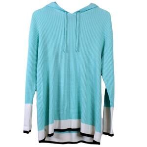 TALBOTS Tunic Cable Knit Sweater in Turquoise Size Large